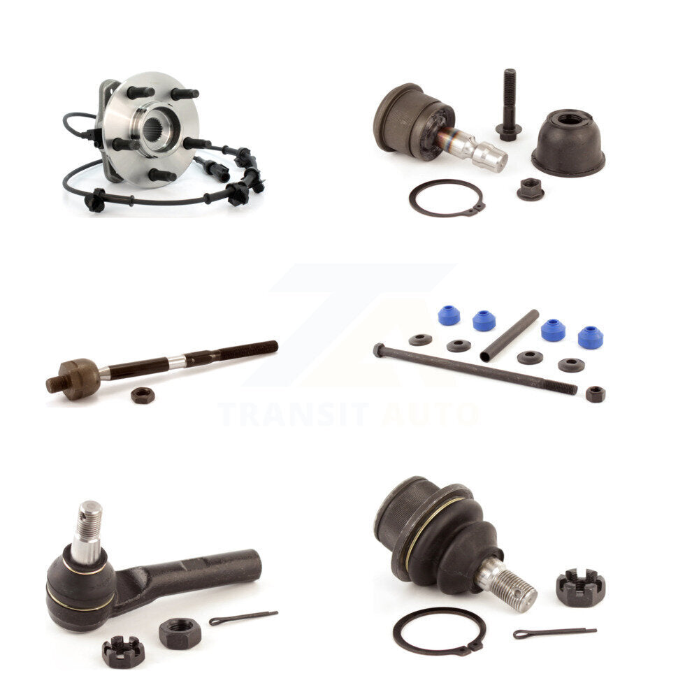 Hub Bearing Upper Lower Ball Joint Tie Rod Link Front Kit (6Pc) For Ford Ranger
