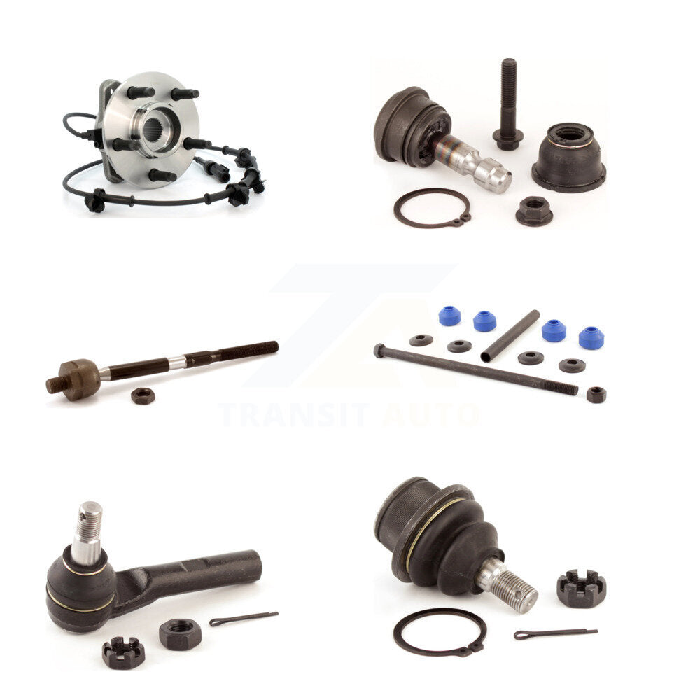 Hub Bearing Upper Lower Ball Joint Tie Rod Link Front Kit (6Pc) For Ford Ranger