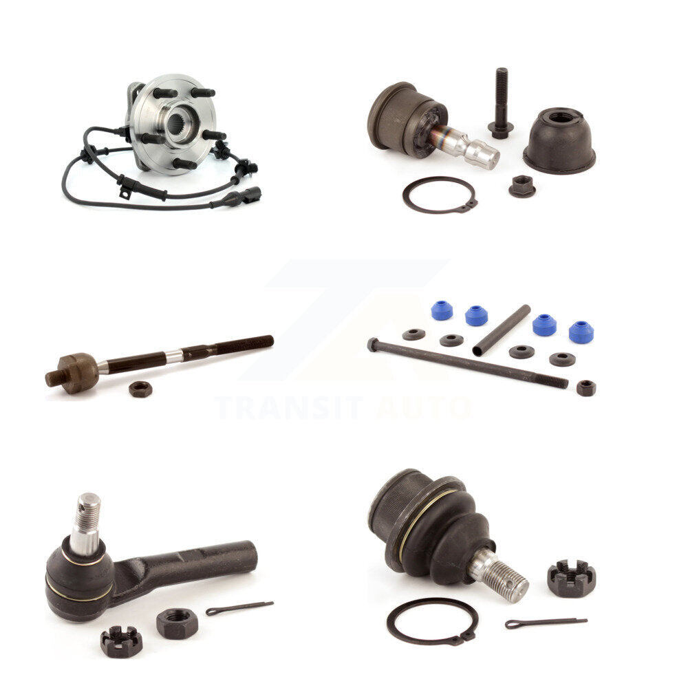 Hub Bearing Upper Lower Ball Joint Tie Rod Link Front Kit (6Pc) For Ford Ranger