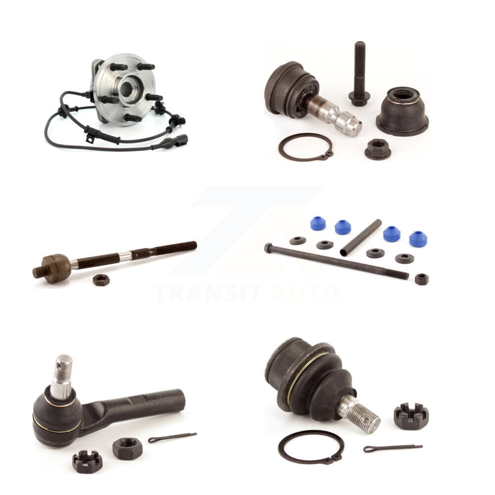 Hub Bearing Upper Lower Ball Joint Tie Rod Link Front Kit (6Pc) For Ford Ranger