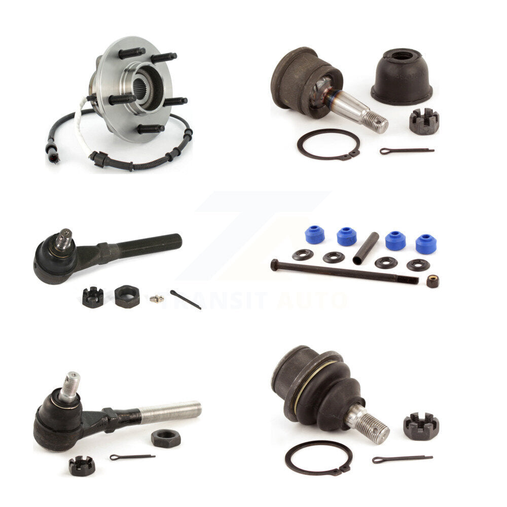 Bearing Upper Lower Ball Joint Tie Rod Link Front Left Kit (6Pc) For Ford F-150