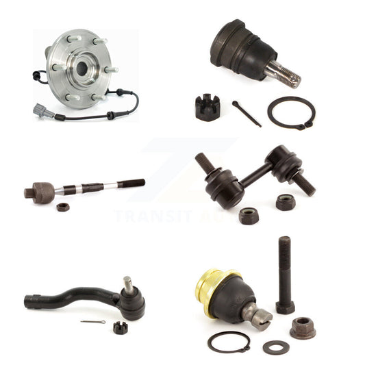 Bearing Upper Lower Ball Joint Tie Rod Link Front Left Kit (6Pc) For Nissan QX56