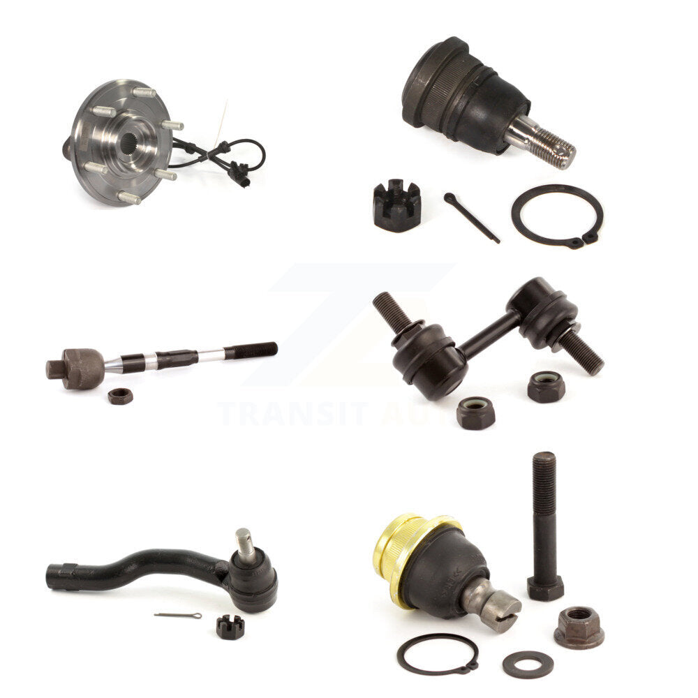 Hub Bearing Upper Lower Ball Joint Tie Rod Link Front Left Kit (6Pc) For Nissan