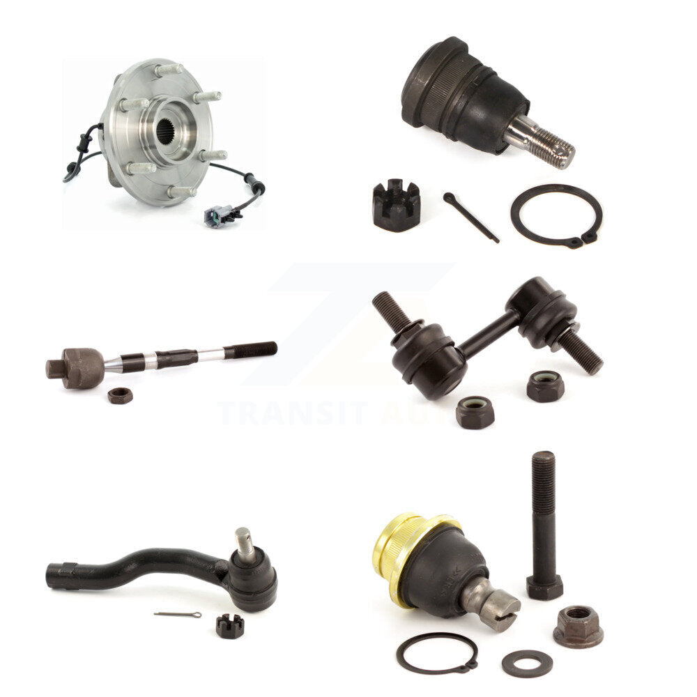 Bearing Upper Lower Ball Joint Tie Rod Link Front Left Kit (6Pc) For Nissan QX56