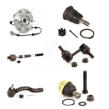 Hub Bearing Upper Lower Ball Joint Tie Rod Link Front Right Kit (6Pc) For Nissan