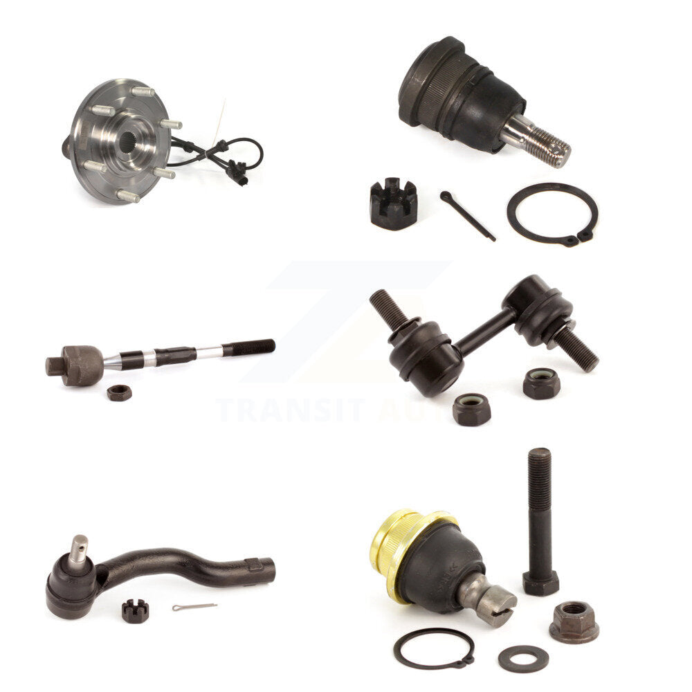 Hub Bearing Upper Lower Ball Joint Tie Rod Link Front Right Kit (6Pc) For Nissan
