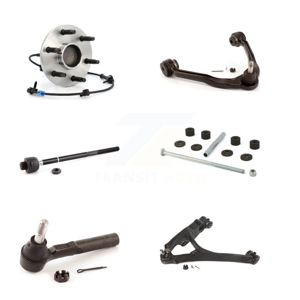 Bearing Lower Upper Arm Tie Rod & Link Front Left Kit (6Pc) For GMC Sierra 1500
