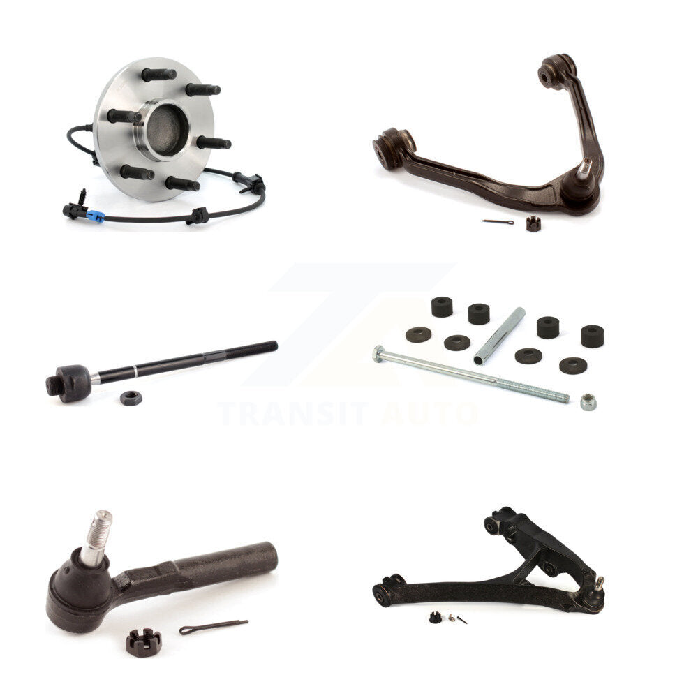 Bearing Lower Upper Arm Tie Rod & Link Front Right Kit (6Pc) For GMC Sierra 1500