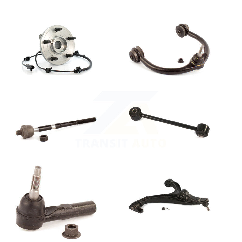 Hub Bearing Lower Upper Control Arm Tie Rod Link Front Right Kit (6Pc) For Jeep