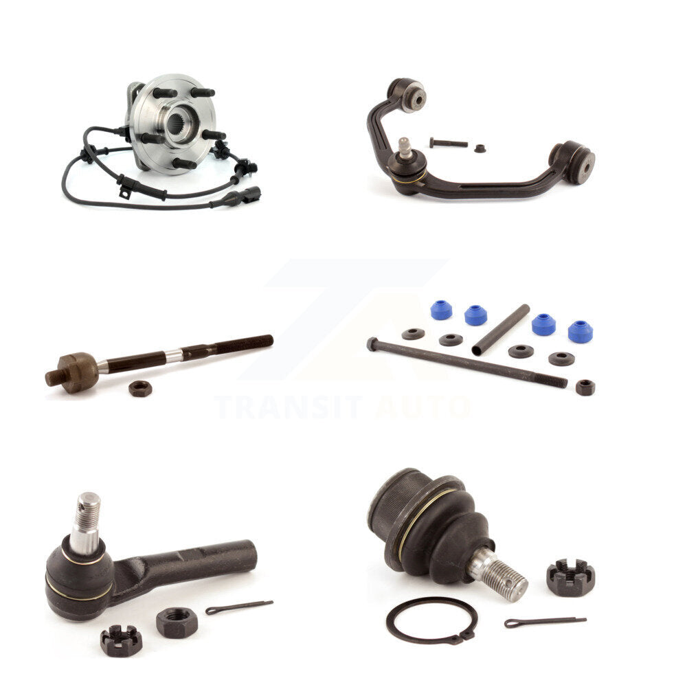 Bearing Upper Arm Lower Ball Joint Tie Rod & Link Front Right Kit (6Pc) For Ford
