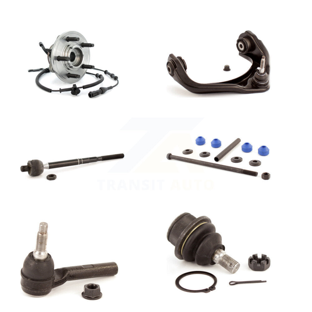 Bearing Upper Arm Lower Ball Joint Tie Rod & Link Front Right Kit (6Pc) For Ford