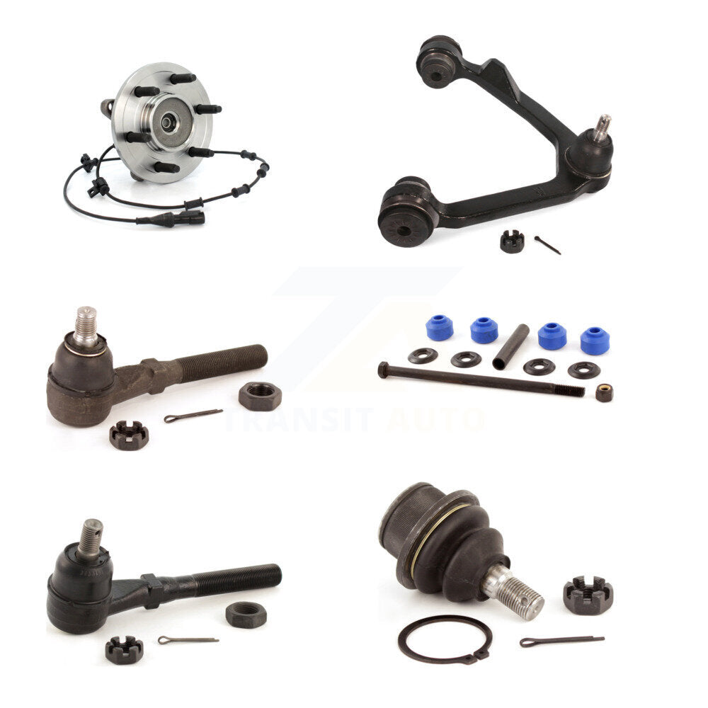 Bearing Upper Arm Lower Ball Joint Tie Rod & Link Front Right Kit (6Pc) For Ford