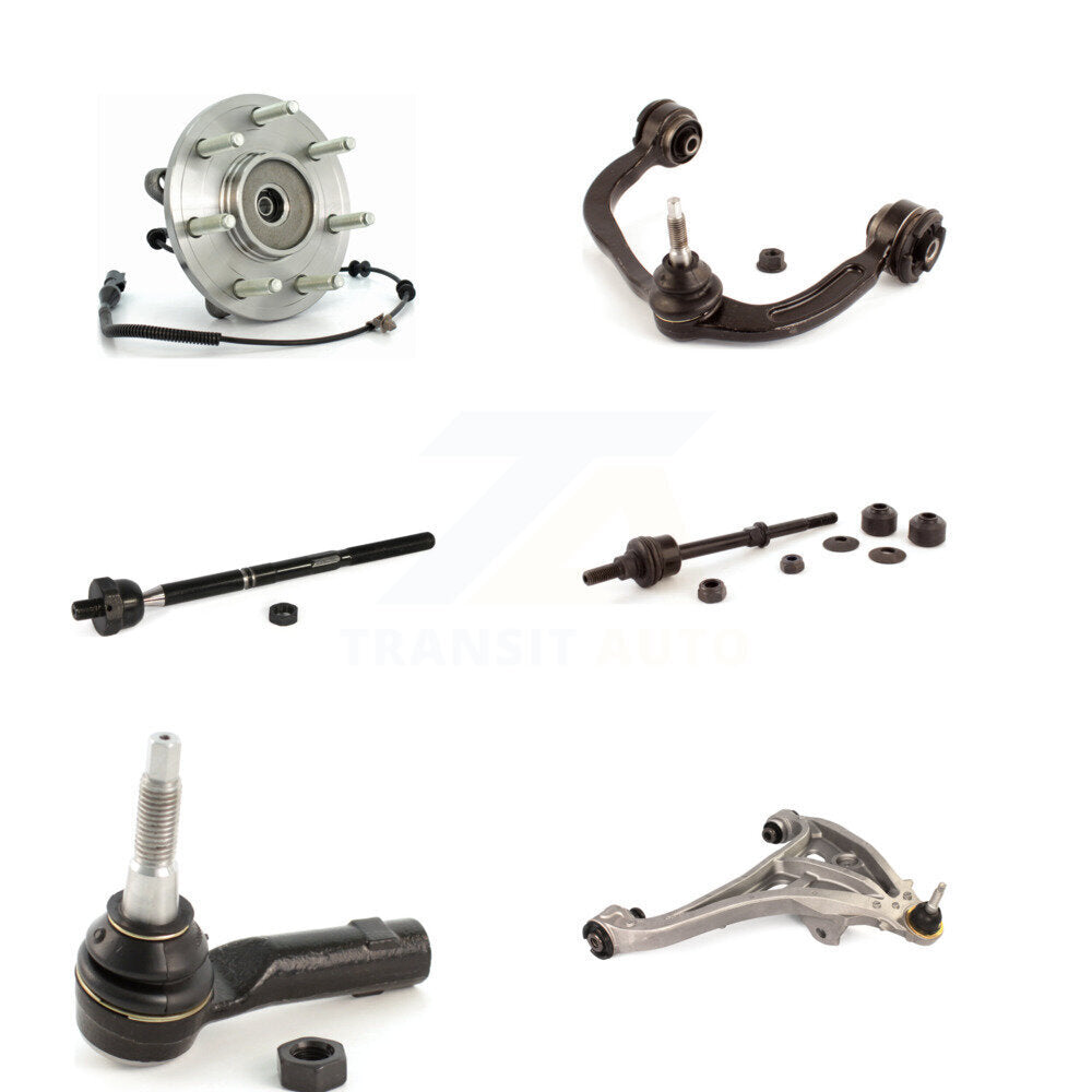 Bearing Lower Upper Control Arm Tie Rod Link Front Right Kit (6Pc) For Ford Mark