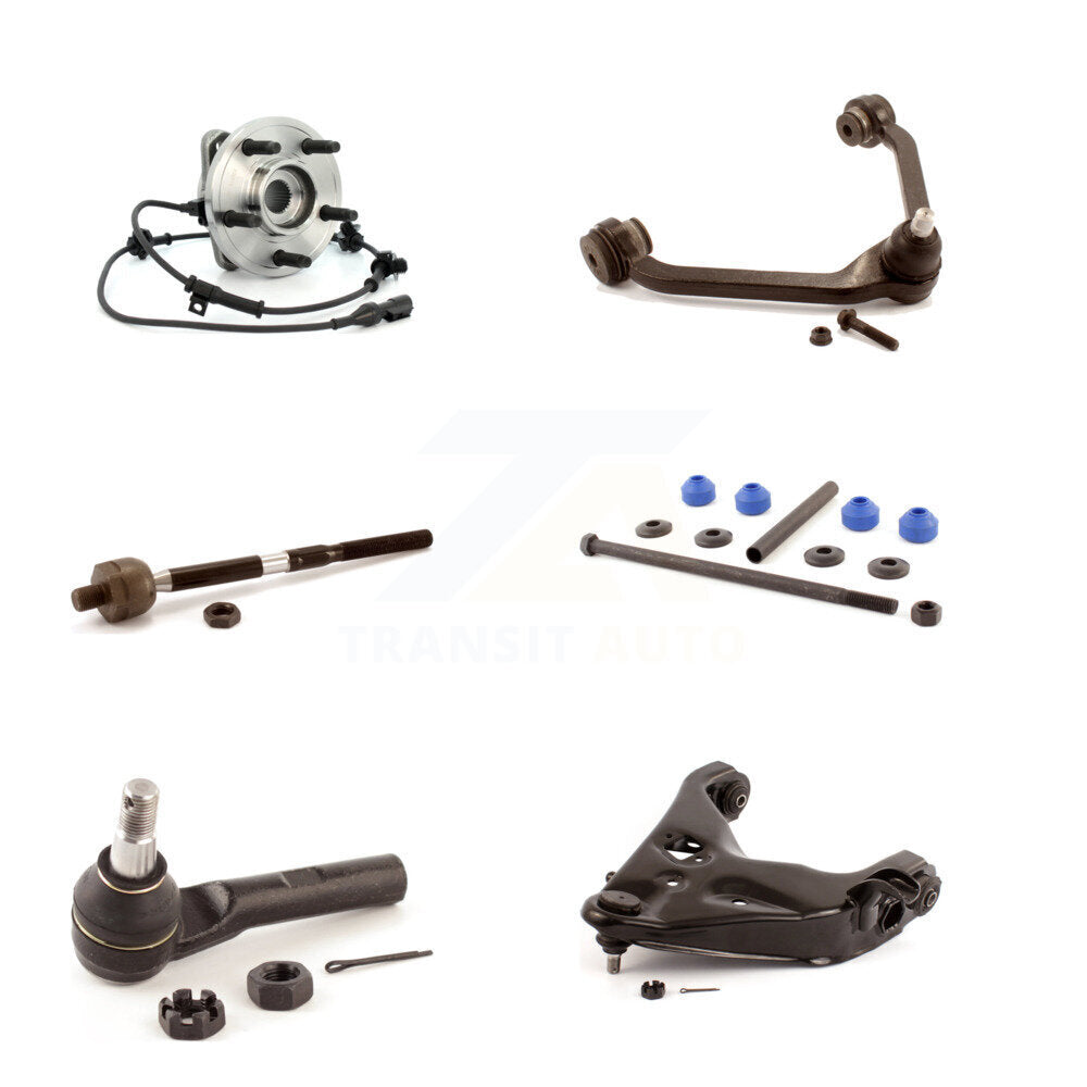 Hub Bearing Lower Upper Control Arm Tie Rod Link Front Right Kit (6Pc) For Ford