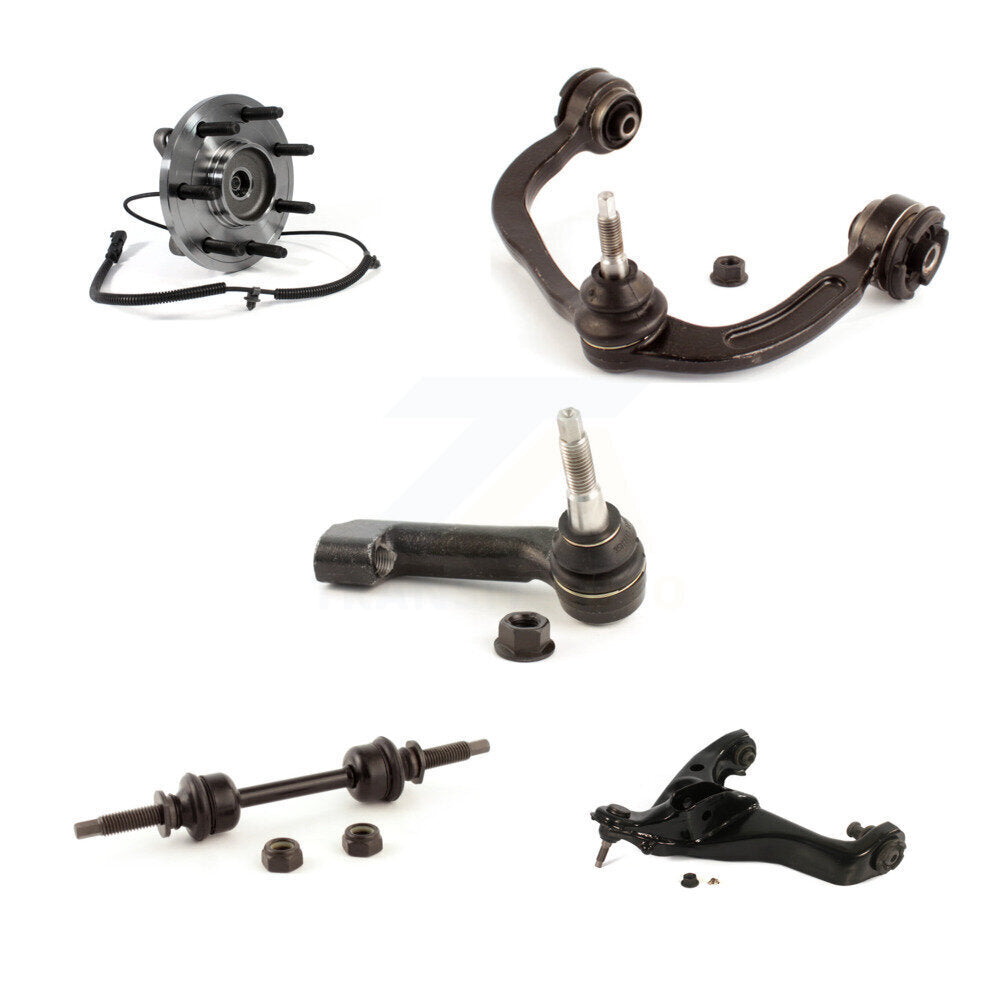 Bearing Lower Upper Control Arm with BJ Outer Tie Rod & Link Front Right Kit For