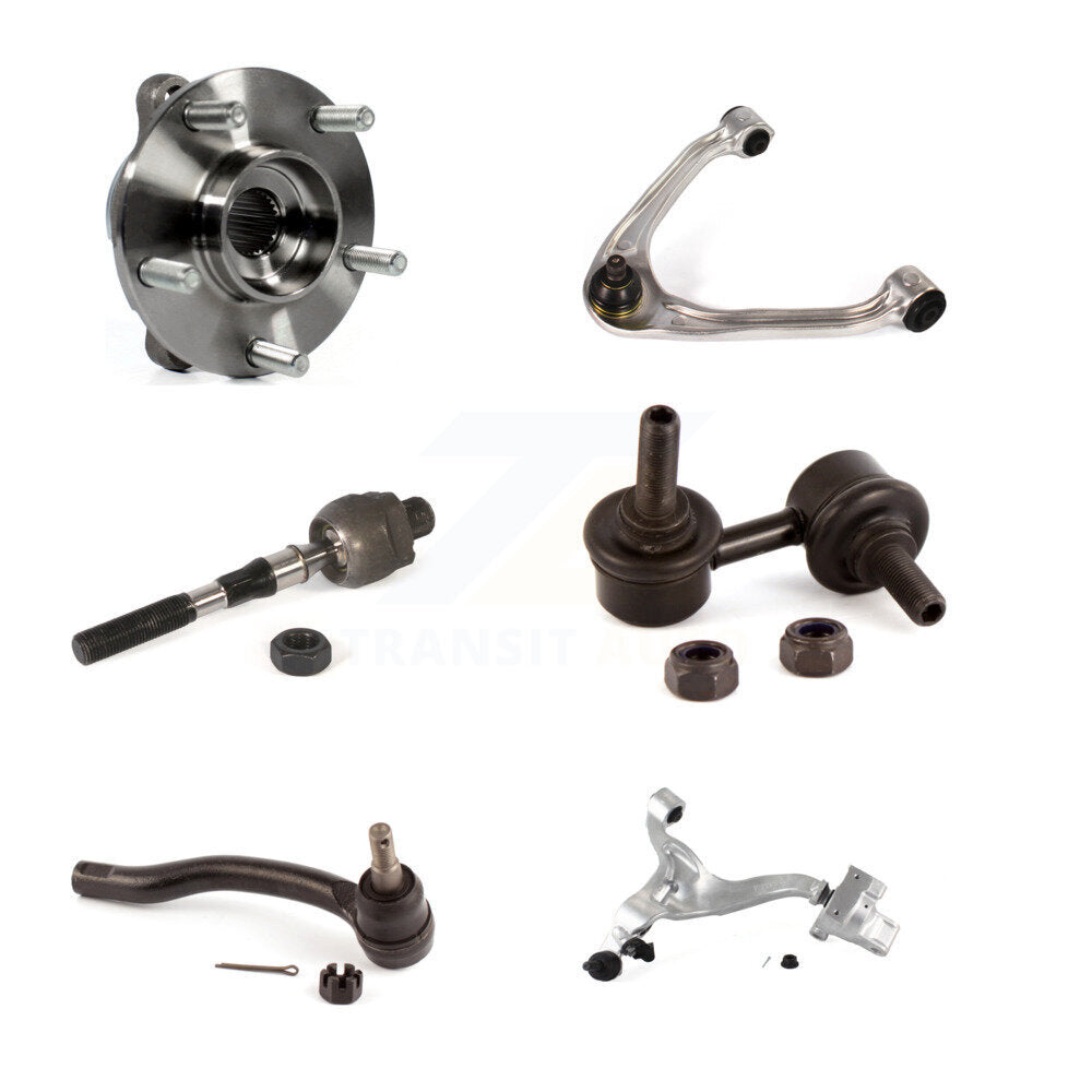 Bearing Lower Upper Control Arm Tie Rod Link Front Right Kit (6Pc) For INFINITI