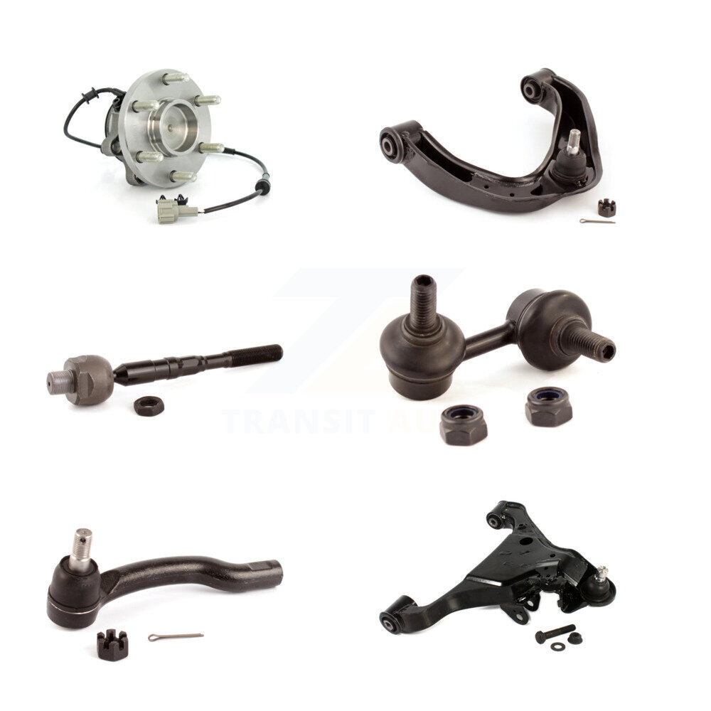 Bearing Lower Upper Control Arm Tie Rod & Link Front Right Kit (6Pc) For Nissan