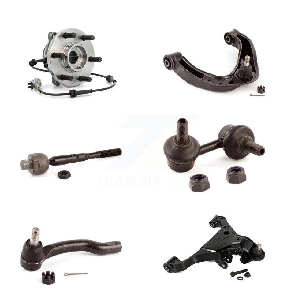 Bearing Lower Upper Control Arm Tie Rod & Link Front Right Kit (6Pc) For Nissan