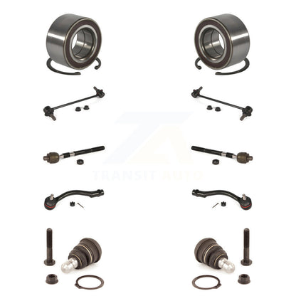 Bearing Lower Ball Joint Outer Inner Tie Rod & Link Front Kit (10Pc) For Kia Rio