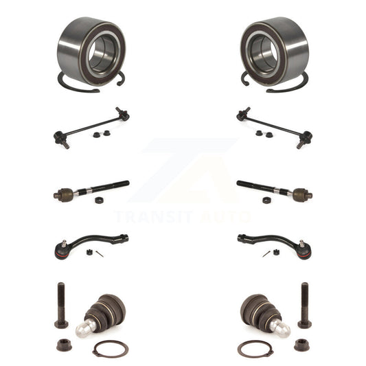 Bearing Lower Ball Joint Outer Inner Tie Rod & Link Front Kit (10Pc) For Kia Rio