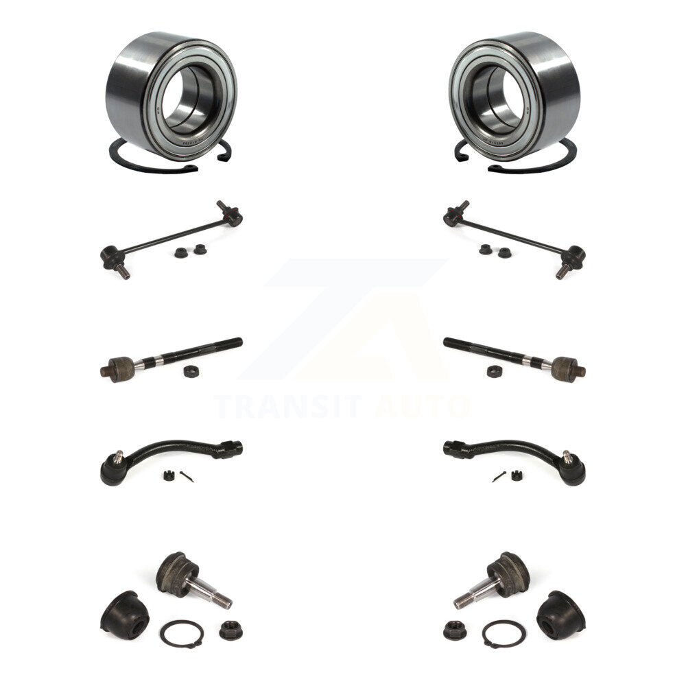 Bearing Lower Ball Joint Outer Inner Tie Rod & Link Front Kit (10Pc) For Hyundai