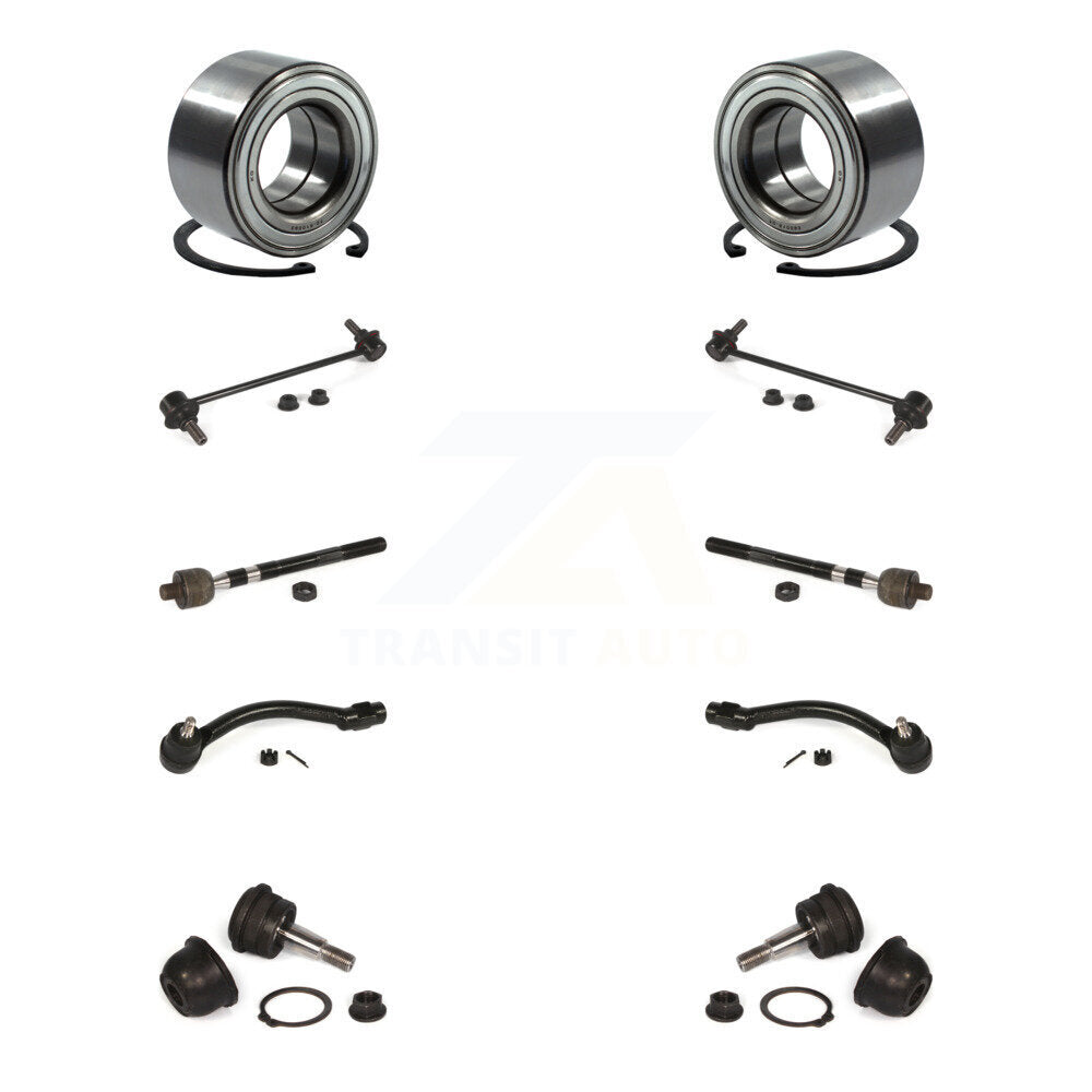 Bearing Lower Ball Joint Outer Inner Tie Rod & Link Front Kit (10Pc) For Hyundai