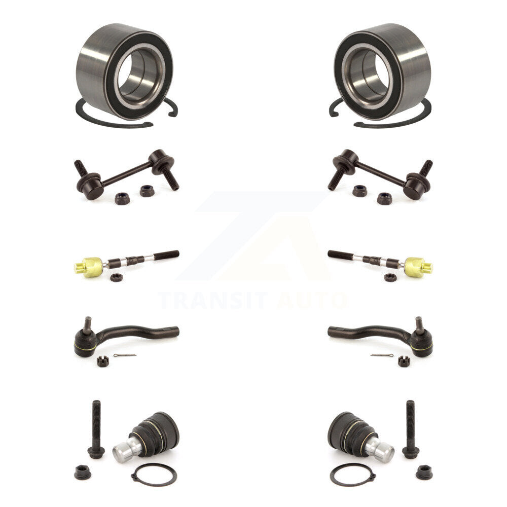 Bearing Lower Ball Joint Outer Inner Tie Rod Link Front Kit (10Pc) For Ford Edge