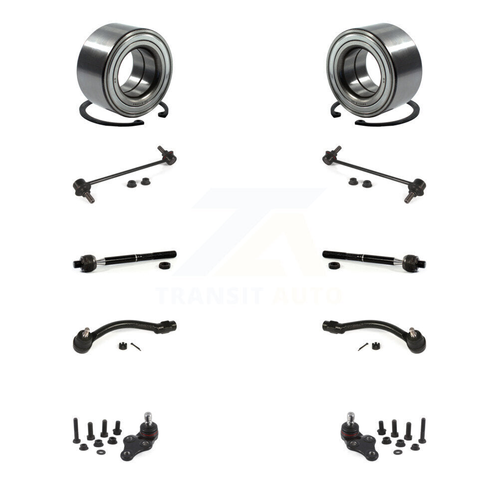 Bearing Lower Ball Joint Outer Inner Tie Rod Link Front Kit (10Pc) For Kia Soul