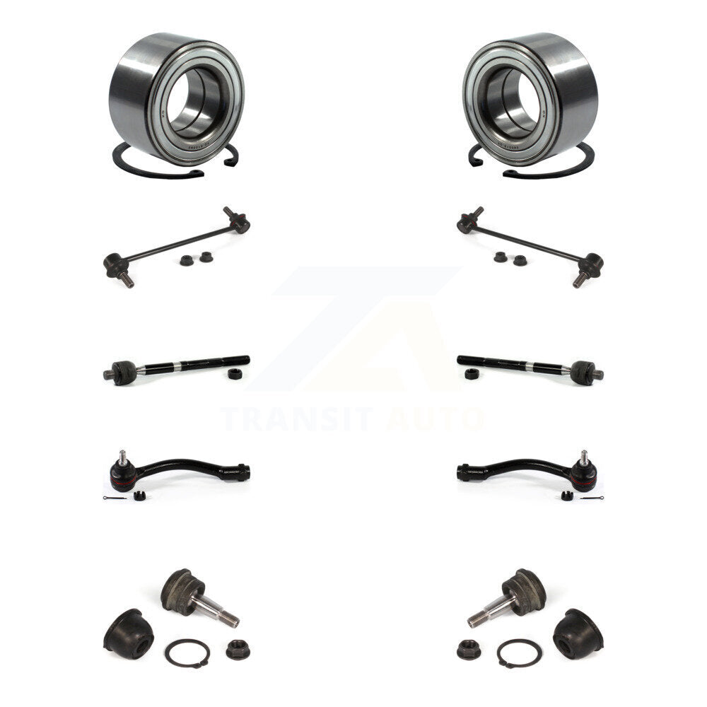 Bearing Lower Ball Joint Outer Inner Tie Rod Link Front Kit (10Pc) For Kia Forte