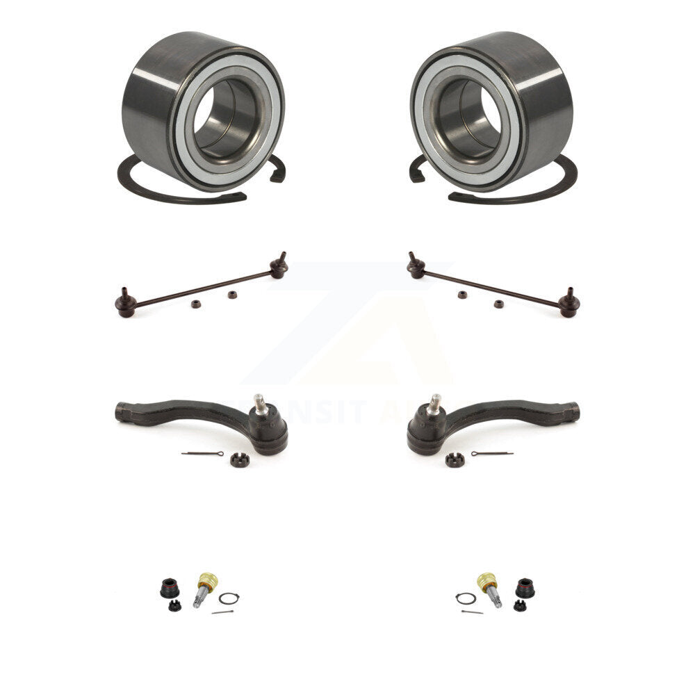 Wheel Bearing Lower Ball Joint Outer Tie Rod Link Front Kit (8Pc) For Honda Fit