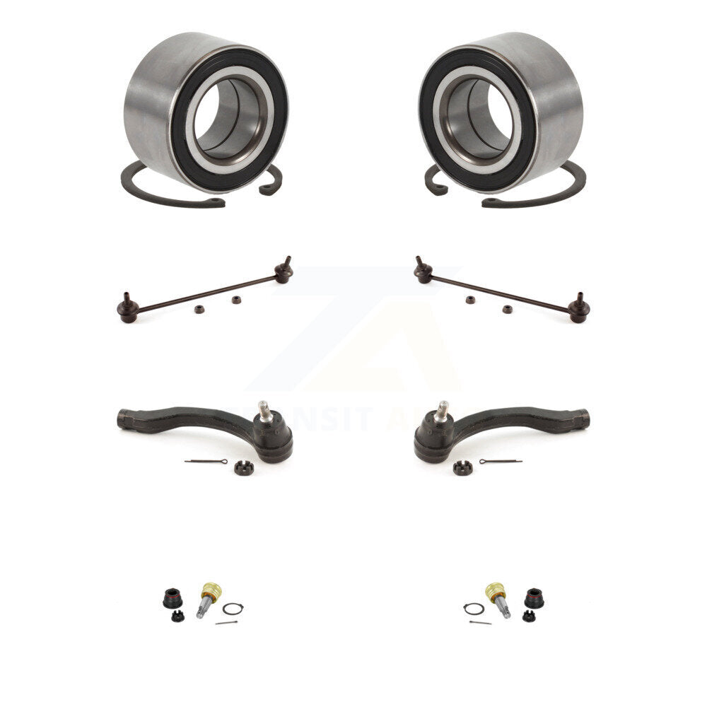 Wheel Bearing Lower Ball Joint Outer Tie Rod Link Front Kit (8Pc) For Honda Fit