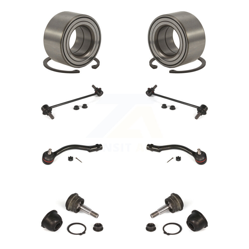 Bearing Lower Ball Joint Outer Tie Rod & Link Front Kit (8Pc) For Hyundai Accent