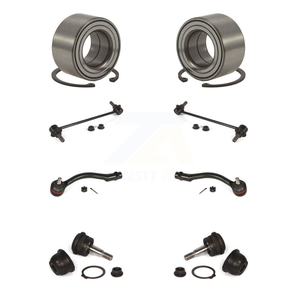 Bearing Lower Ball Joint Outer Tie Rod & Link Front Kit (8Pc) For Hyundai Accent
