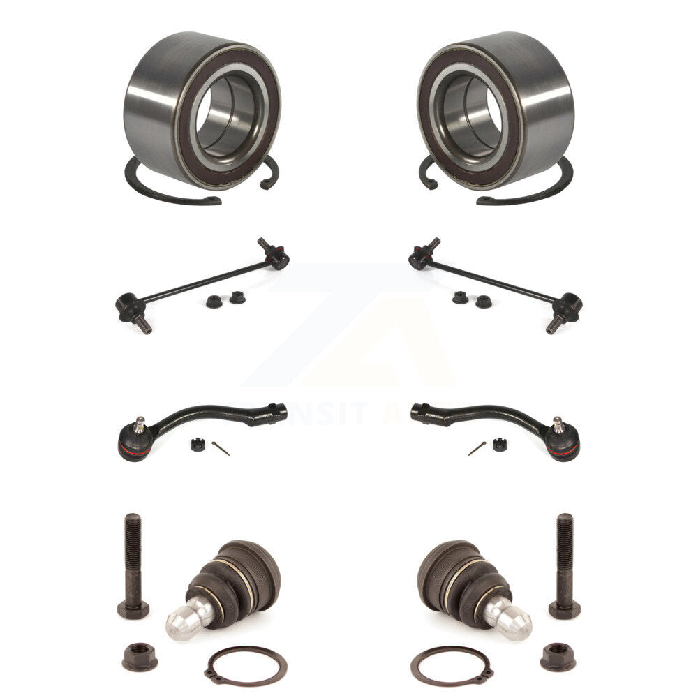 Bearing Lower Ball Joint Outer Tie Rod Sway Bar Link Front Kit (8Pc) For Kia Rio