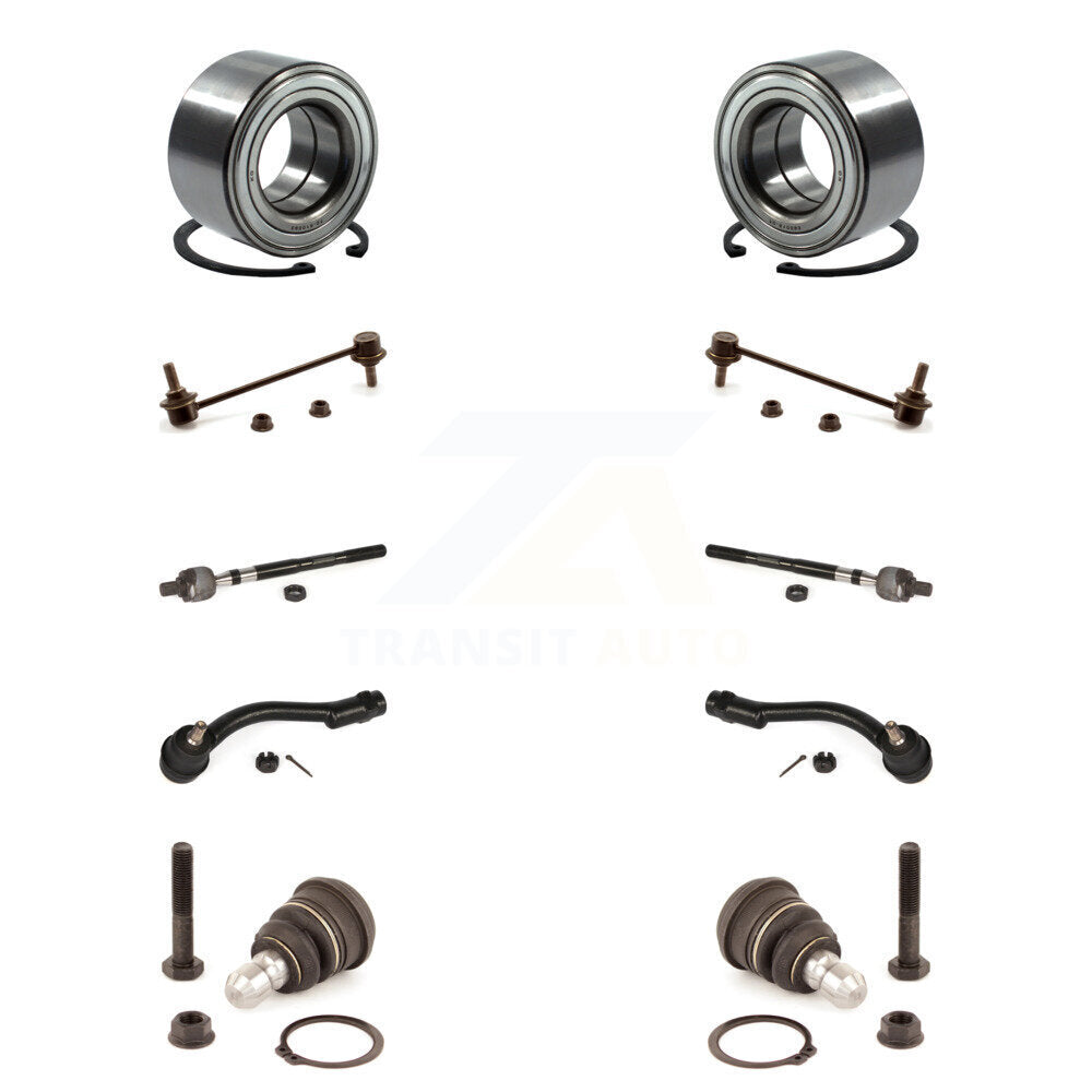 Bearing Lower Ball Joint Outer Inner Tie Rod Link Front Kit (10Pc) For Kia Soul