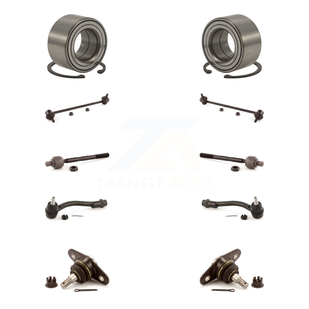 Bearing Lower Ball Joint Outer Inner Tie Rod & Link Front Kit (10Pc) For Kia Rio