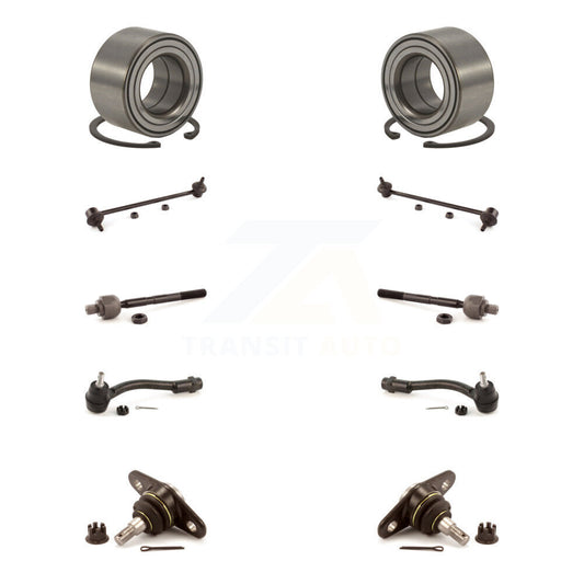 Bearing Lower Ball Joint Outer Inner Tie Rod & Link Front Kit (10Pc) For Kia Rio