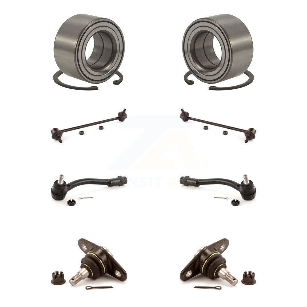 Bearing Lower Ball Joint Outer Tie Rod & Link Front Kit (8Pc) For Hyundai Accent