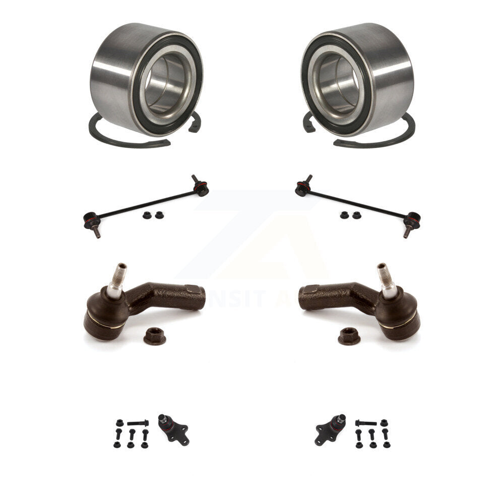 Wheel Bearing Lower Ball Joint Outer Tie Rod Link Front Kit (8Pc) For Ford Focus