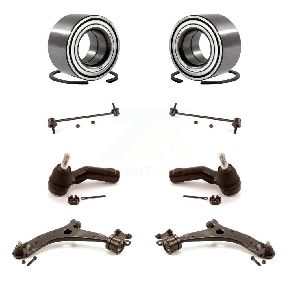 Bearing Lower Control Arm with BJ Outer Tie Rod Link Front Kit (8Pc) For Mazda 3