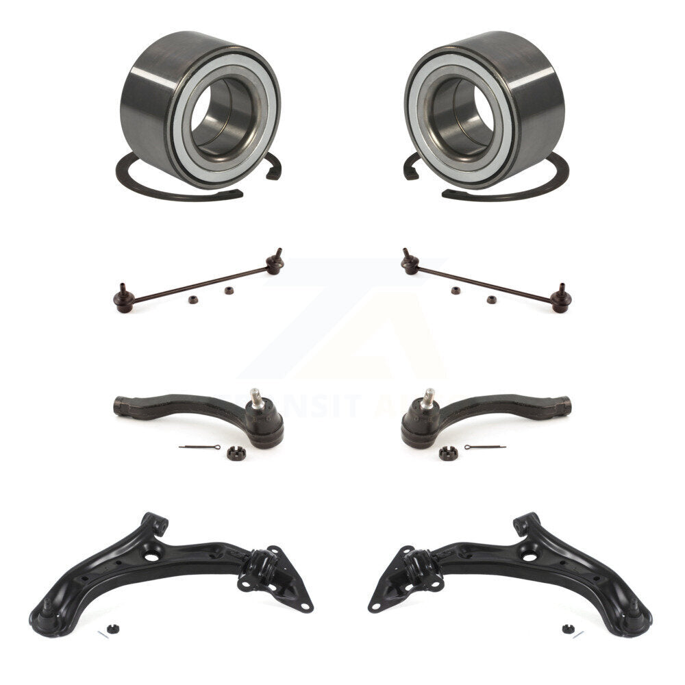 Wheel Bearing Lower Control Arm Outer Tie Rod Link Front Kit (8Pc) For Honda Fit