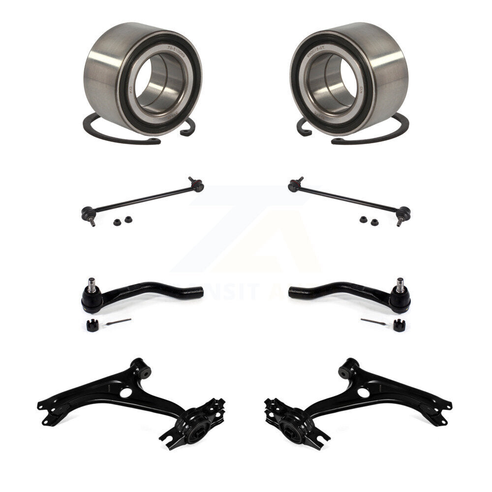 Bearing Lower Control Arm Outer Tie Rod End Link Front Kit (8Pc) For Honda Civic