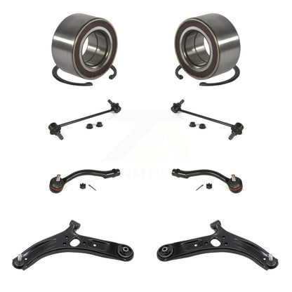 Bearing Lower Control Arm with BJ Outer Tie Rod Link Front Kit (8Pc) For Kia Rio