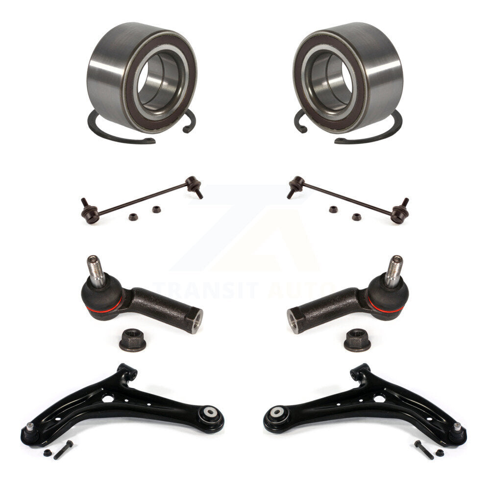 Bearing Lower Control Arm Outer Tie Rod End Link Front Kit (8Pc) For Ford Fiesta