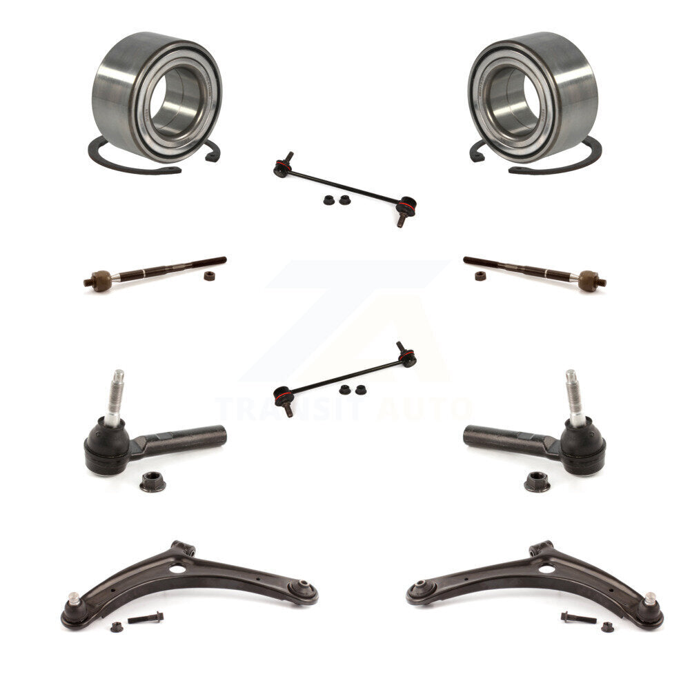 Bearing Lower Arm Outer Inner Tie Rod End Link Front Kit (10Pc) For Jeep Patriot