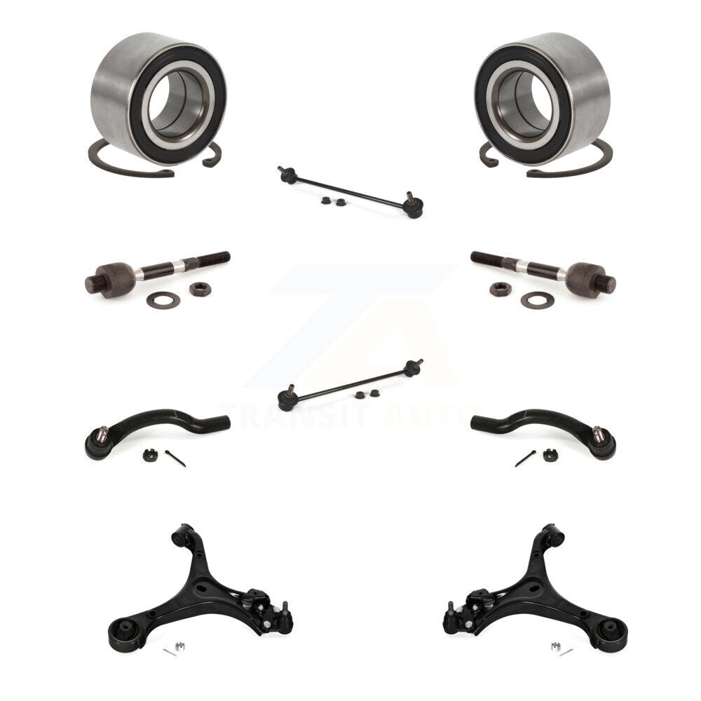 Bearing Lower Control Arm Outer Inner Tie Rod & Link Front Kit (10Pc) For Honda