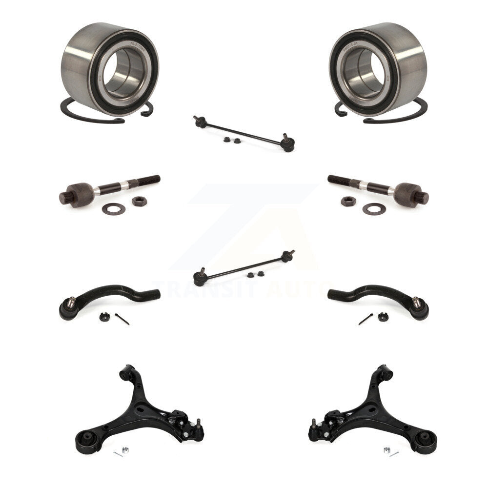 Bearing Lower Control Arm Outer Inner Tie Rod & Link Front Kit (10Pc) For Honda