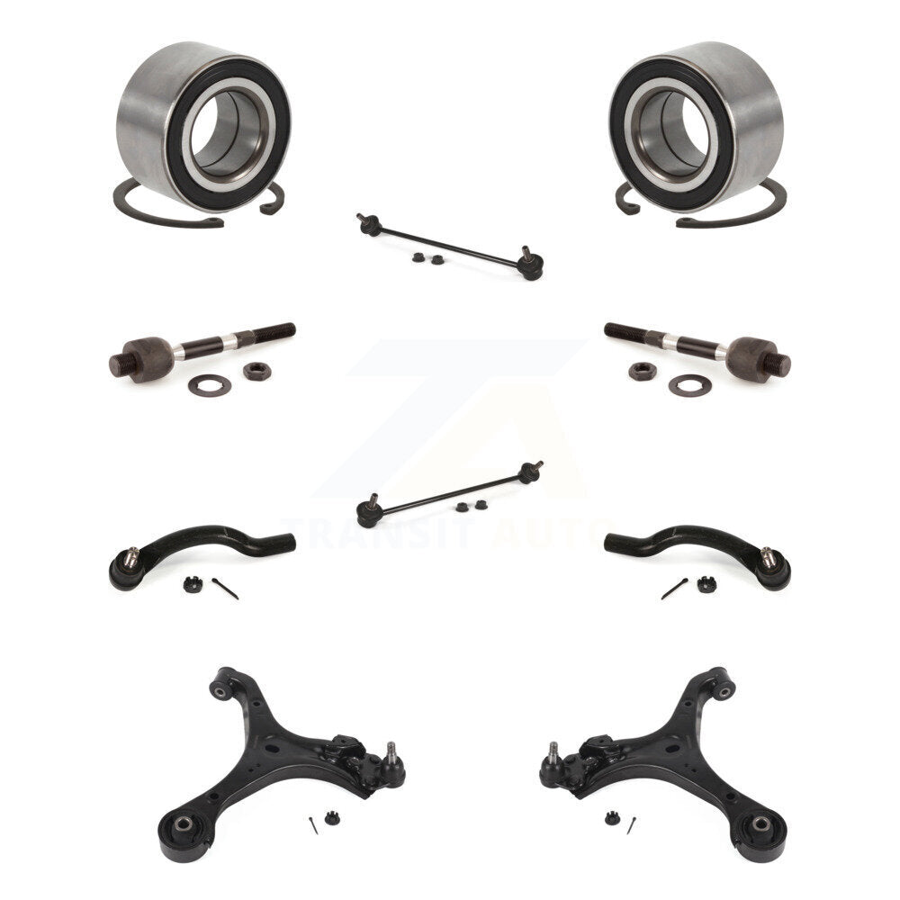 Bearing Lower Control Arm Outer Inner Tie Rod & Link Front Kit (10Pc) For Honda