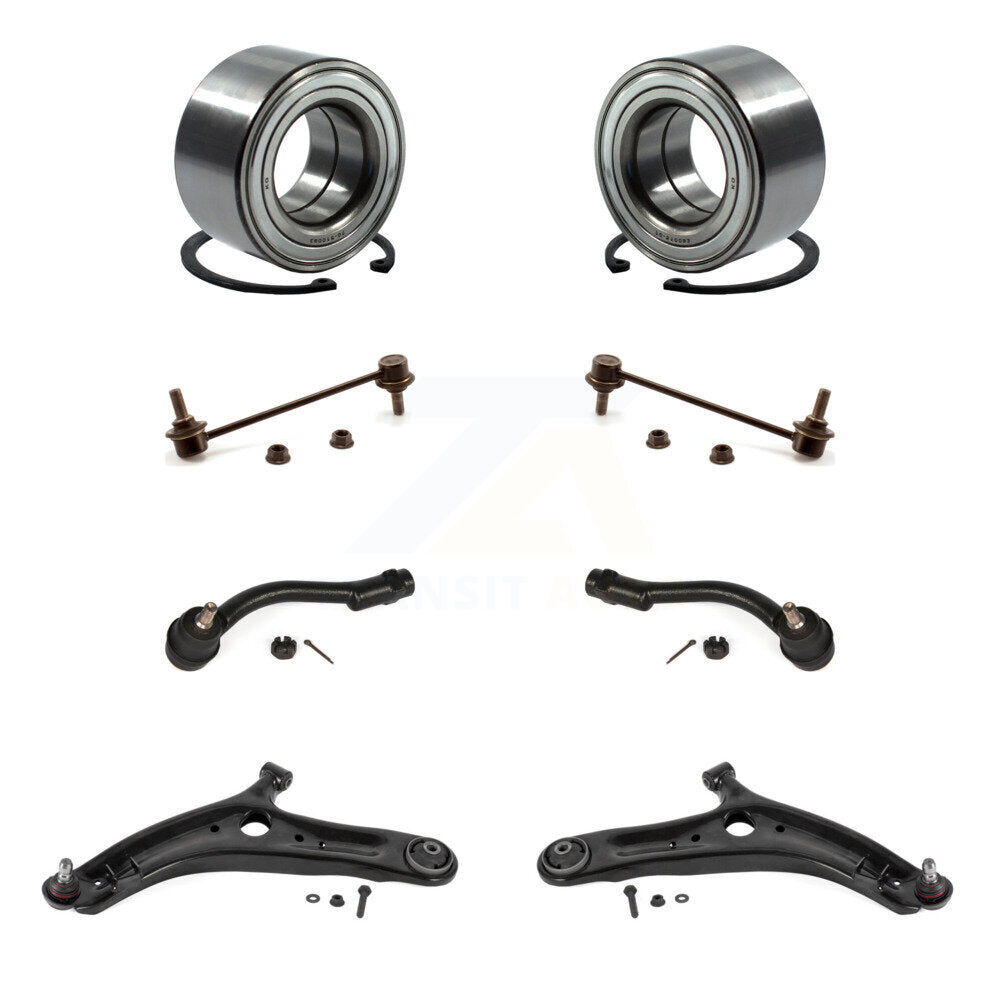 Wheel Bearing Lower Control Arm Outer Tie Rod Link Front Kit (8Pc) For Kia Soul
