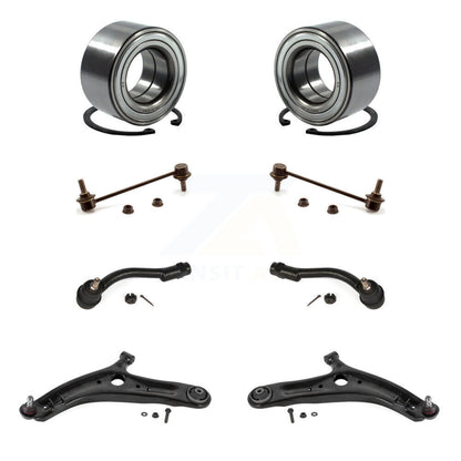 Wheel Bearing Lower Control Arm Outer Tie Rod Link Front Kit (8Pc) For Kia Soul